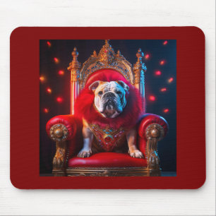 King gewann den Bulldog auf seinem Thron Mousepad