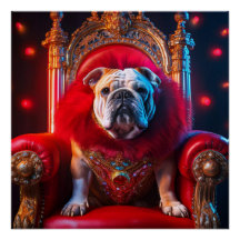 King gewann den Bulldog auf seinem Thron