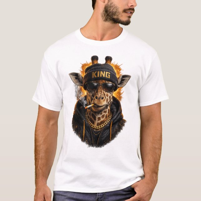 King Giraffe Streetwear T-Shirt – Urban Animal Des (Vorderseite)