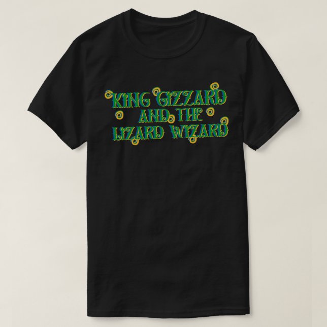 King Gizzard und der Lizard-Zauberer Typografie-Fa T-Shirt (Design vorne)