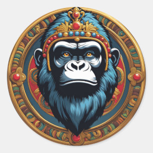 King Gorilla Runder Aufkleber