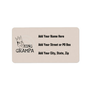 King Grampa T - Shirt und Geschenke Adressaufkleber