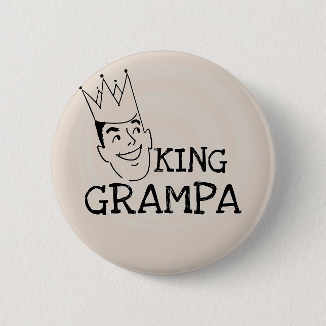 King Grampa T - Shirt und Geschenke Button (Vorderseite)