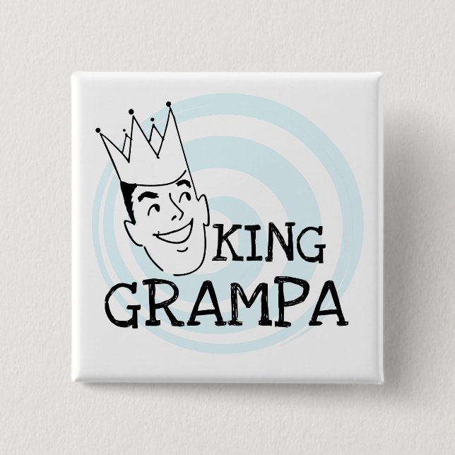 King Grampa T - Shirt und Geschenke Button (Vorderseite)