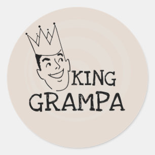 King Grampa T - Shirt und Geschenke Runder Aufkleber