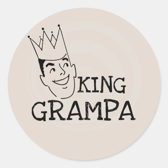 King Grampa T - Shirt und Geschenke Runder Aufkleber (Vorderseite)