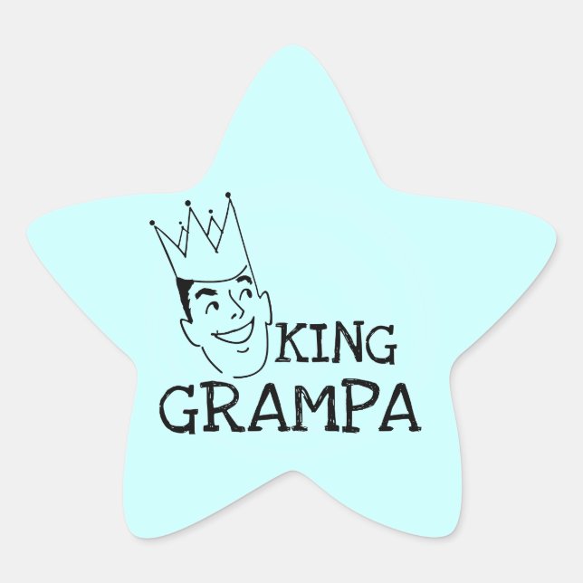 King Grampa T - Shirt und Geschenke Stern-Aufkleber (Vorderseite)