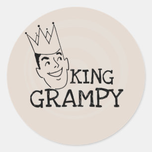 King Grampy Tshirts und Geschenke Runder Aufkleber