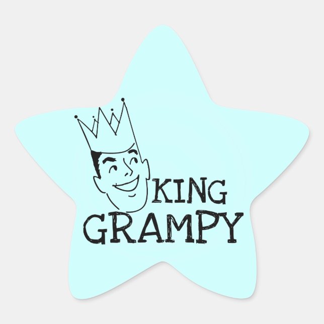 King Grampy Tshirts und Geschenke Stern-Aufkleber (Vorderseite)