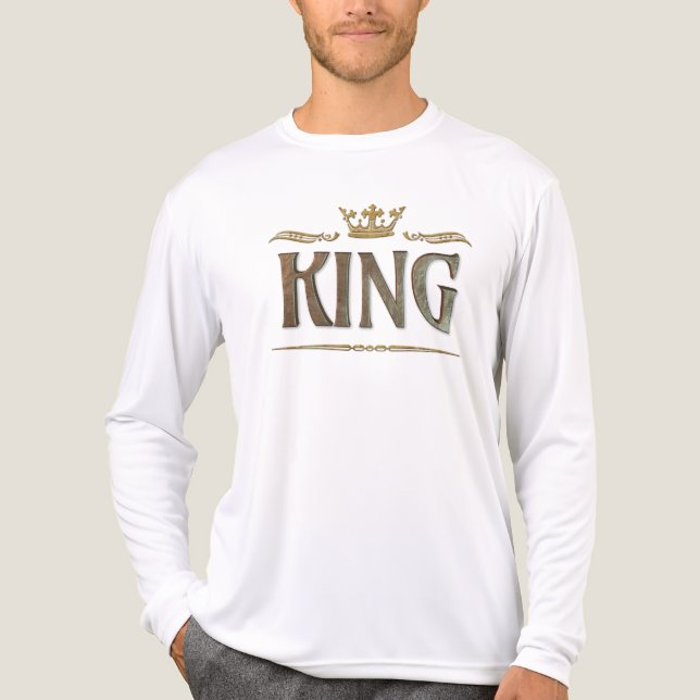 KING - Grand Medieval Royal Crown Letters Tri-Blend Shirt (Vorderseite)