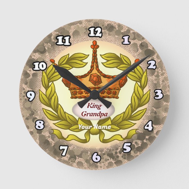King Grandpa Clock Runde Wanduhr (Vorderseite)