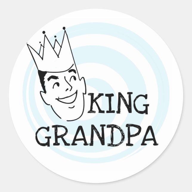 King Grandpa T - Shirt und Geschenke Runder Aufkleber (Vorderseite)