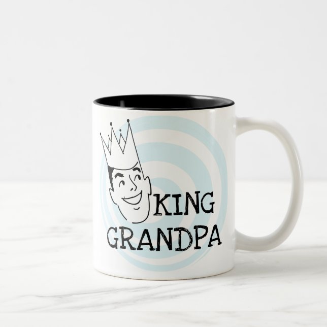 King Grandpa T - Shirt und Geschenke Zweifarbige Tasse (Rechts)