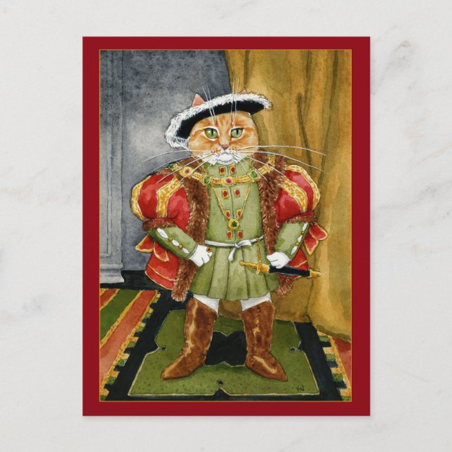 King Henry VIII Royal Cat Postkarte (Vorderseite)
