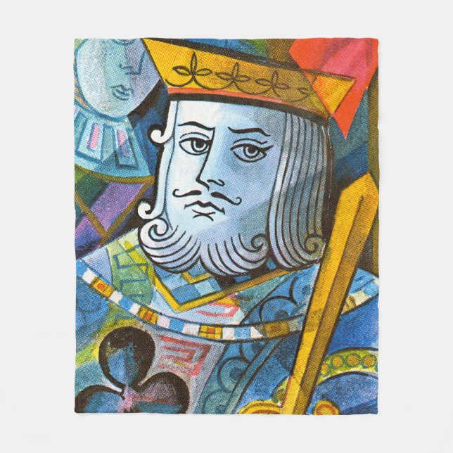King Holding Sword Stock Illustration Fleecedecke (Vorderseite)