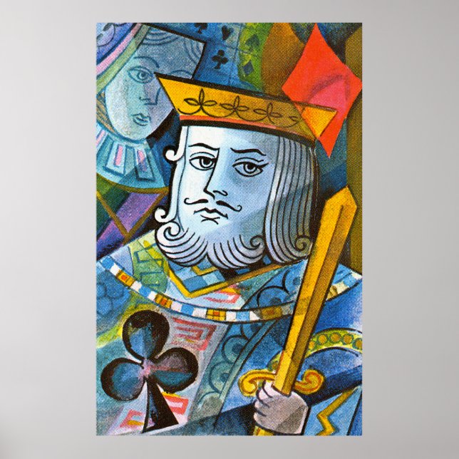 King Holding Sword Stock Illustration Poster (Vorne)
