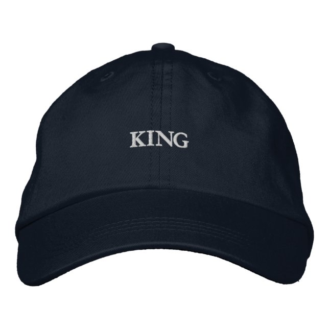 KING in Custom Elegant Stilvolle Männer-Baumwolle Bestickte Baseballkappe (Vorderseite)