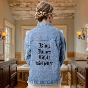 King James Bible glaubt an Christlichen Glauben Jeansjacke