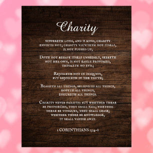 King James Bible Verse 1 Korinther 13 Rustikal Leinwanddruck