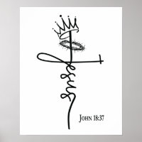 KING JESUS Christlicher Handbrief Schwarz-weiß