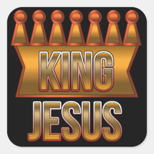 King Jesus Gold Crown Christliche Sticker
