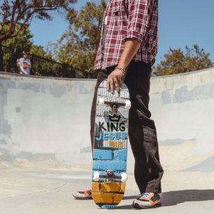 King Jesus Rules White Brick Graffiti Christlich Skateboard