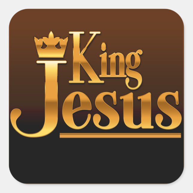 King Jesus Square Sticker (Vorderseite)