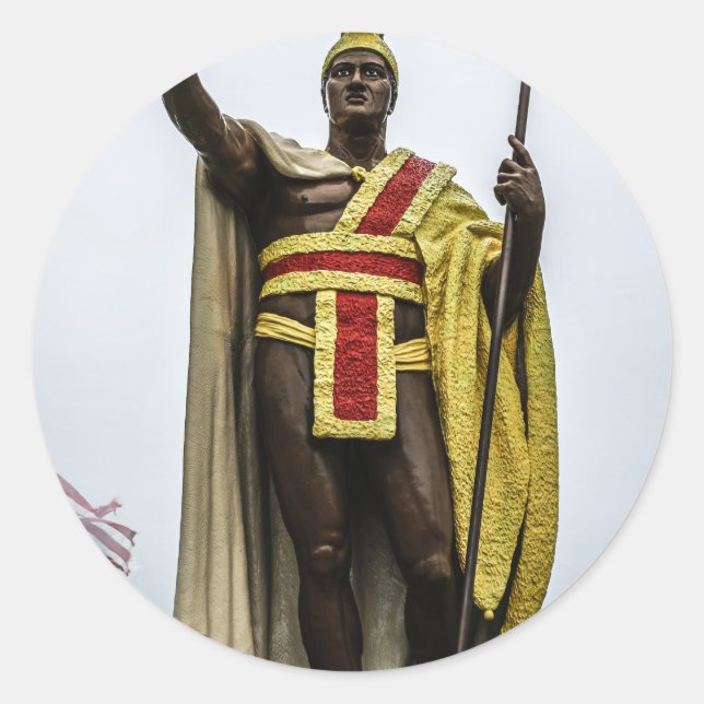 King Kamehameha Runder Aufkleber (Vorderseite)