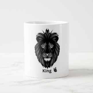 King Lion Black Art Coffee Mug Jumbo-Tasse