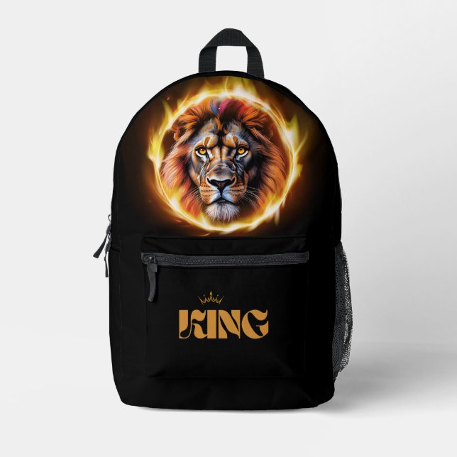 King Lion Bookbag Bedruckter Rucksack (Vorderseite)