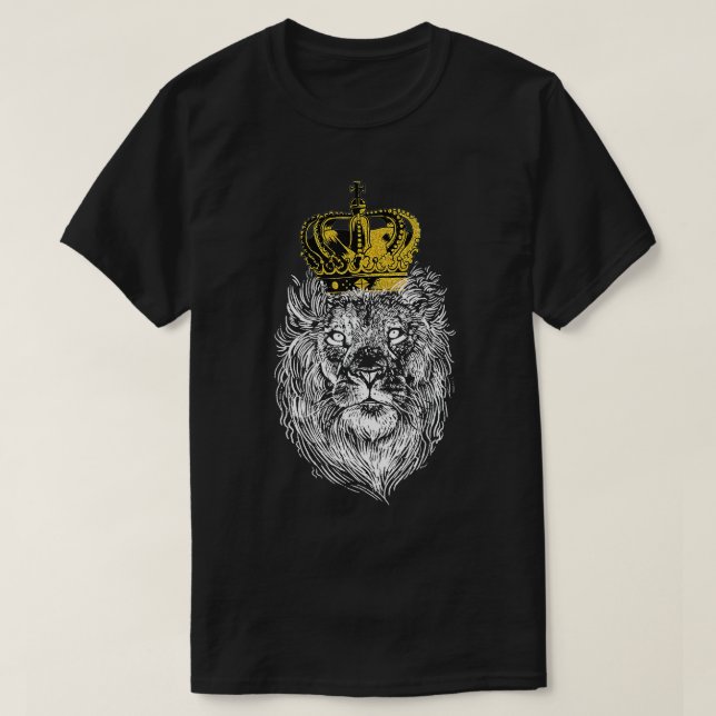 King Lion Crown Super King of Animals of Jesus Chr T-Shirt (Design vorne)