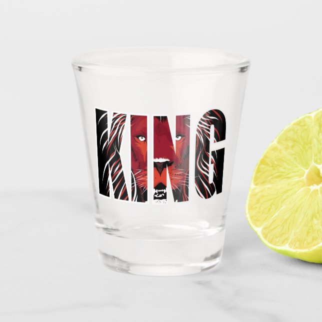 King Lion Face Schnapsglas (Vorderseite)