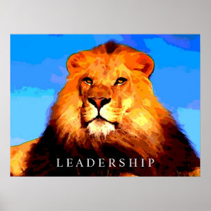 King Lion farbenfrohe Portrait Artwork Poster
