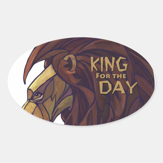 King Lion, King for Day Oval Sticker (Vorderseite)