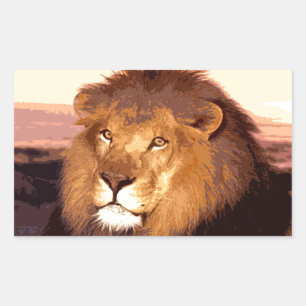 King Lion Rechteckiger Aufkleber