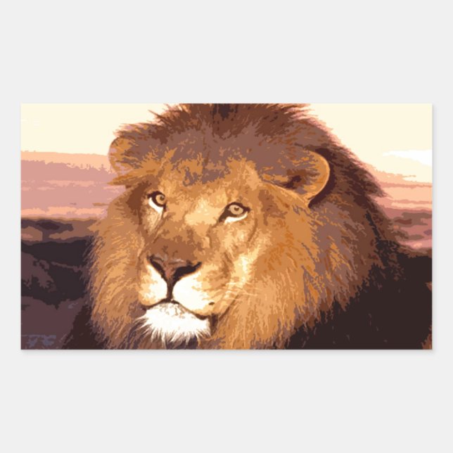 King Lion Rechteckiger Aufkleber (Vorderseite)