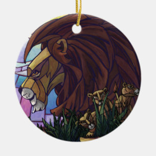 King Lion und Cubs Keramikornament