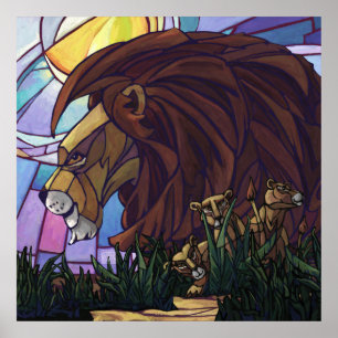 King Lion und Cubs Poster