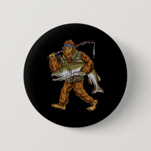 King Lmon Fischen Foreut Jagd Bigfoot Fisherme Button