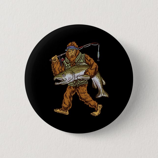 King Lmon Fischen Foreut Jagd Bigfoot Fisherme Button (Vorderseite)