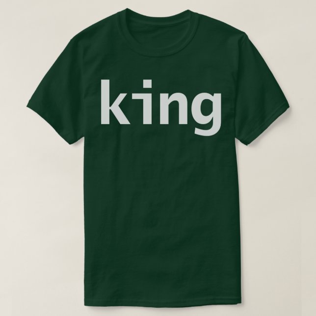 King Minimal Typografie White Text T-Shirt (Design vorne)