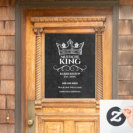 King Mustache Barbershop Business Fensteraufkleber