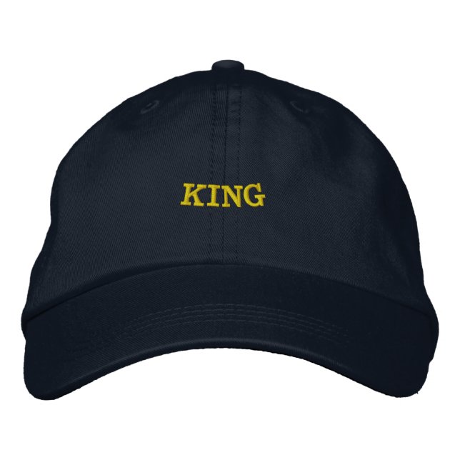 KING Name Navy Verstellbare Mützen-Style Führung Bestickte Baseballkappe (Vorderseite)
