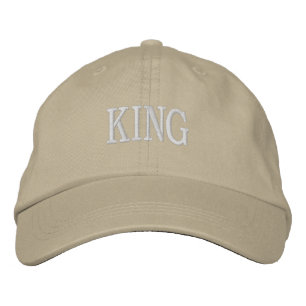 King Name Text gedruckt Stilvoll Stickereihut Bestickte Baseballkappe