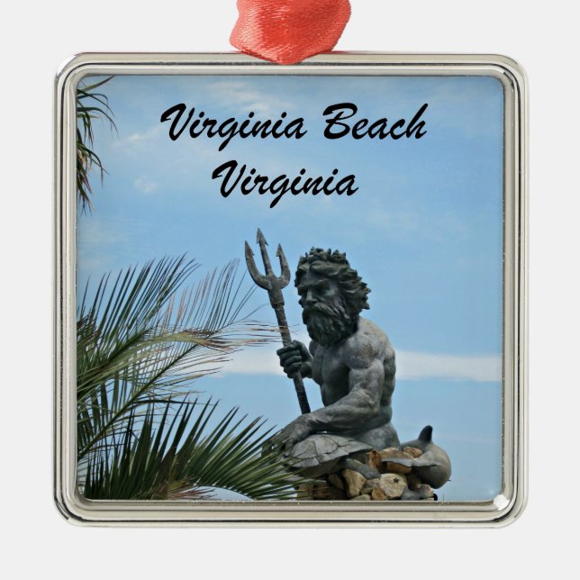 King Neptune Park, Virginia Beach, VA Silbernes Ornament (Vorne)