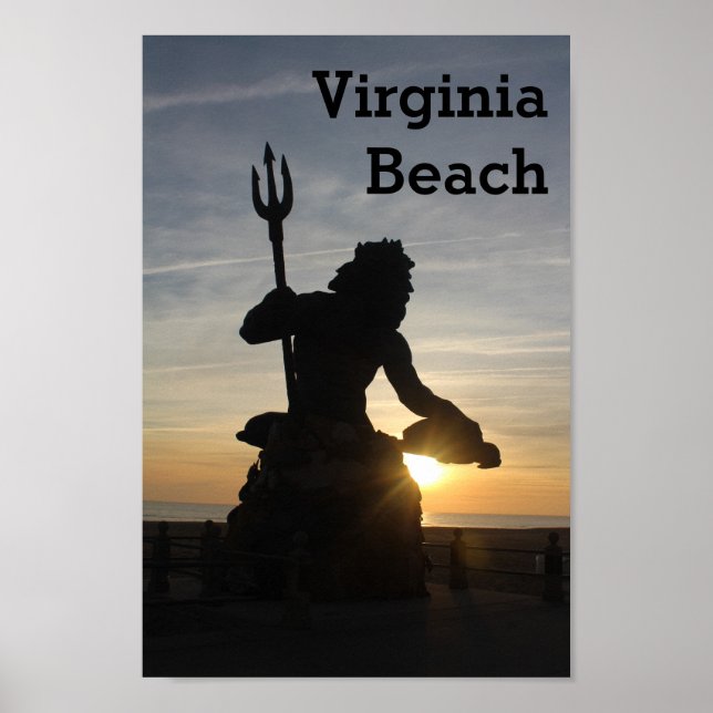 King Neptune Virginia Beach Sonnenaufgang Poster (Vorne)