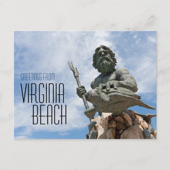King Neptune Virginia Beach Statue Postkarte (Vorderseite)