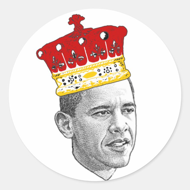 King Obama Runder Aufkleber (Vorderseite)