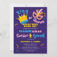 King oder Queen Mardi Gras Gender Reveal