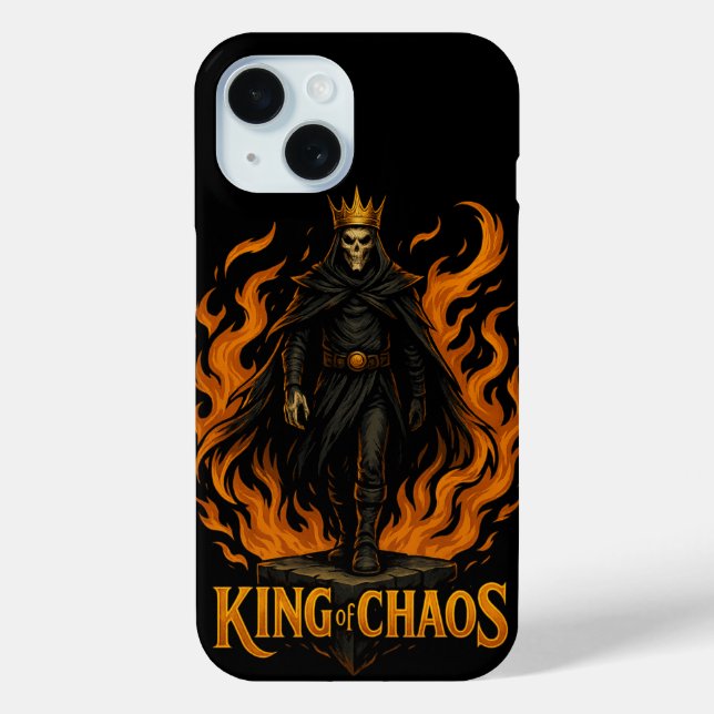 King of Chaos iPhone 15 Barely There Case Gothic (Rückseite)